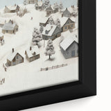 Vintage Landscape Art - Snowy Village Scene