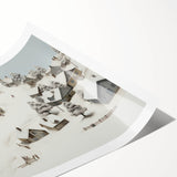 Vintage Landscape Art - Snowy Village Scene