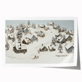 Vintage Landscape Art - Snowy Village Scene