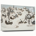 Vintage Landscape Art - Snowy Village Scene