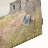 Vintage Landscape Art - Ruins in Blooming Field