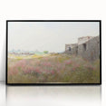 Vintage Landscape Art - Ruins in Blooming Field