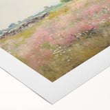 Vintage Landscape Art - Ruins in Blooming Field