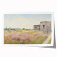 Vintage Landscape Art - Ruins in Blooming Field
