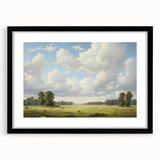 Vintage Landscape Art - Meadow with Trees and Horses