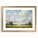 Vintage Landscape Art - Meadow with Trees and Horses