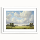 Vintage Landscape Art - Meadow with Trees and Horses