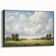 Vintage Landscape Art - Meadow with Trees and Horses