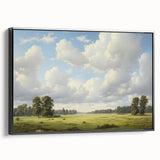 Vintage Landscape Art - Meadow with Trees and Horses