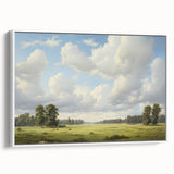 Vintage Landscape Art - Meadow with Trees and Horses