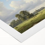 Vintage Landscape Art - Meadow with Trees and Horses