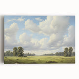 Vintage Landscape Art - Meadow with Trees and Horses
