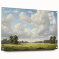 Vintage Landscape Art - Meadow with Trees and Horses