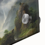 Vintage Landscape Art - Misty Mountains and River