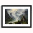 Vintage Landscape Art - Misty Mountains and River