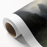 Vintage Landscape Art - Misty Mountains and River