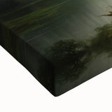 Vintage Landscape Art - Misty Mountains and River