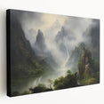 Vintage Landscape Art - Misty Mountains and River
