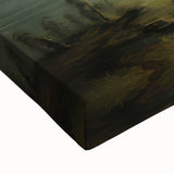 Vintage Landscape Art - Misty Mountains and Tranquil Lake