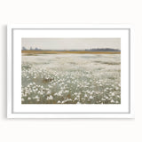 Vintage Landscape Art – Blossoming Field of Flowers – Antique Nature Scene Wall Art