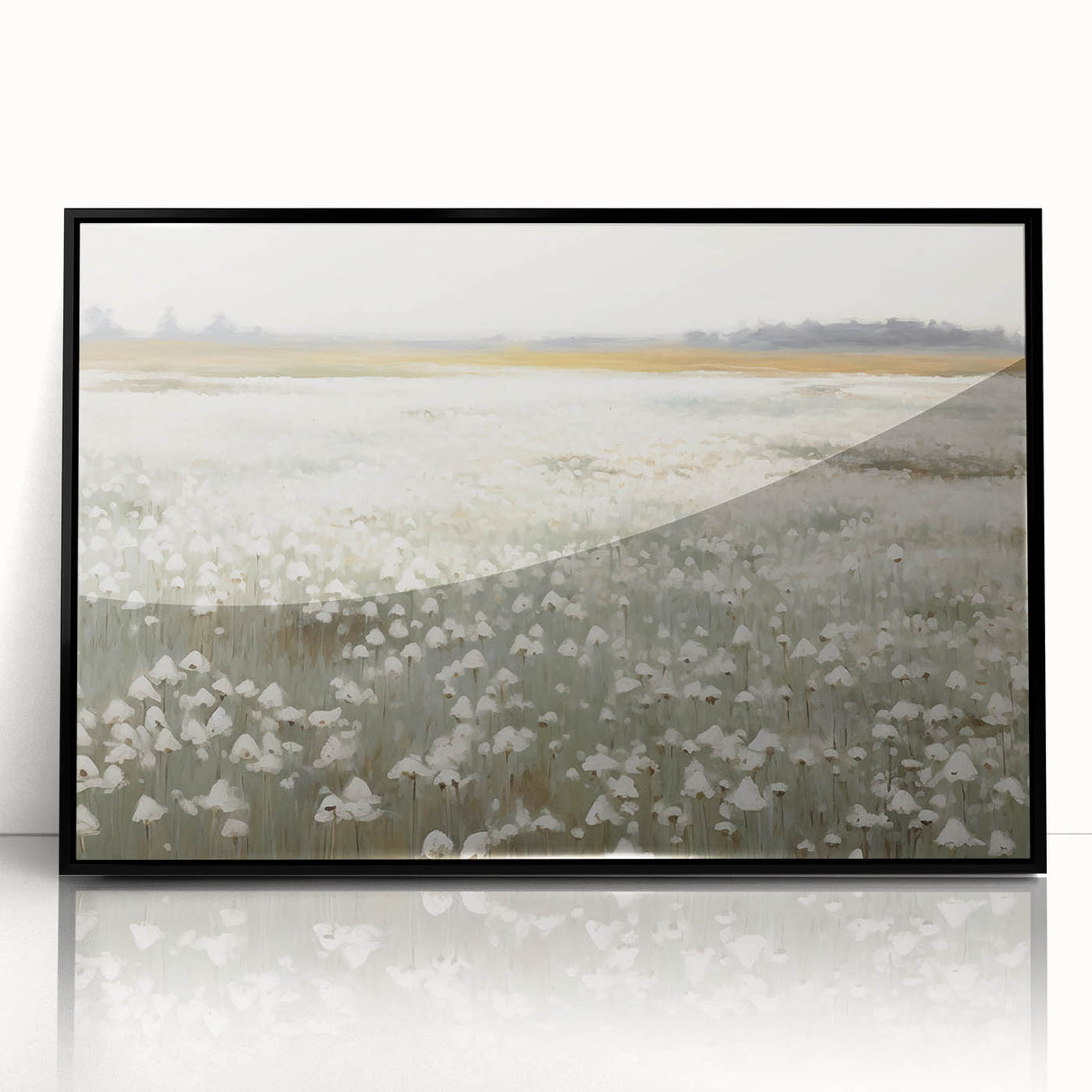 Vintage Landscape Art – Blossoming Field of Flowers – Antique Nature Scene Wall Art