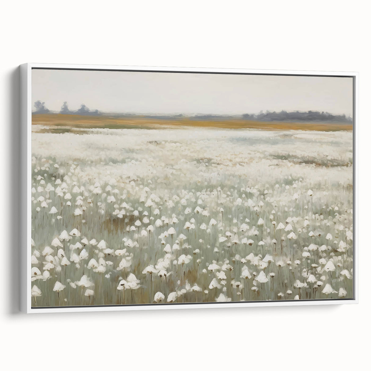 Vintage Landscape Art – Blossoming Field of Flowers – Antique Nature Scene Wall Art