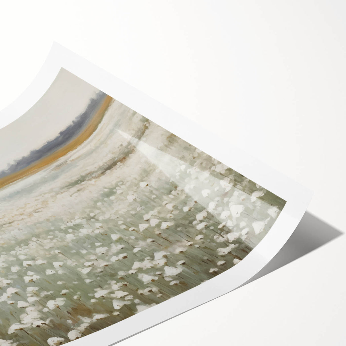 Vintage Landscape Art – Blossoming Field of Flowers – Antique Nature Scene Wall Art