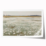 Vintage Landscape Art – Blossoming Field of Flowers – Antique Nature Scene Wall Art