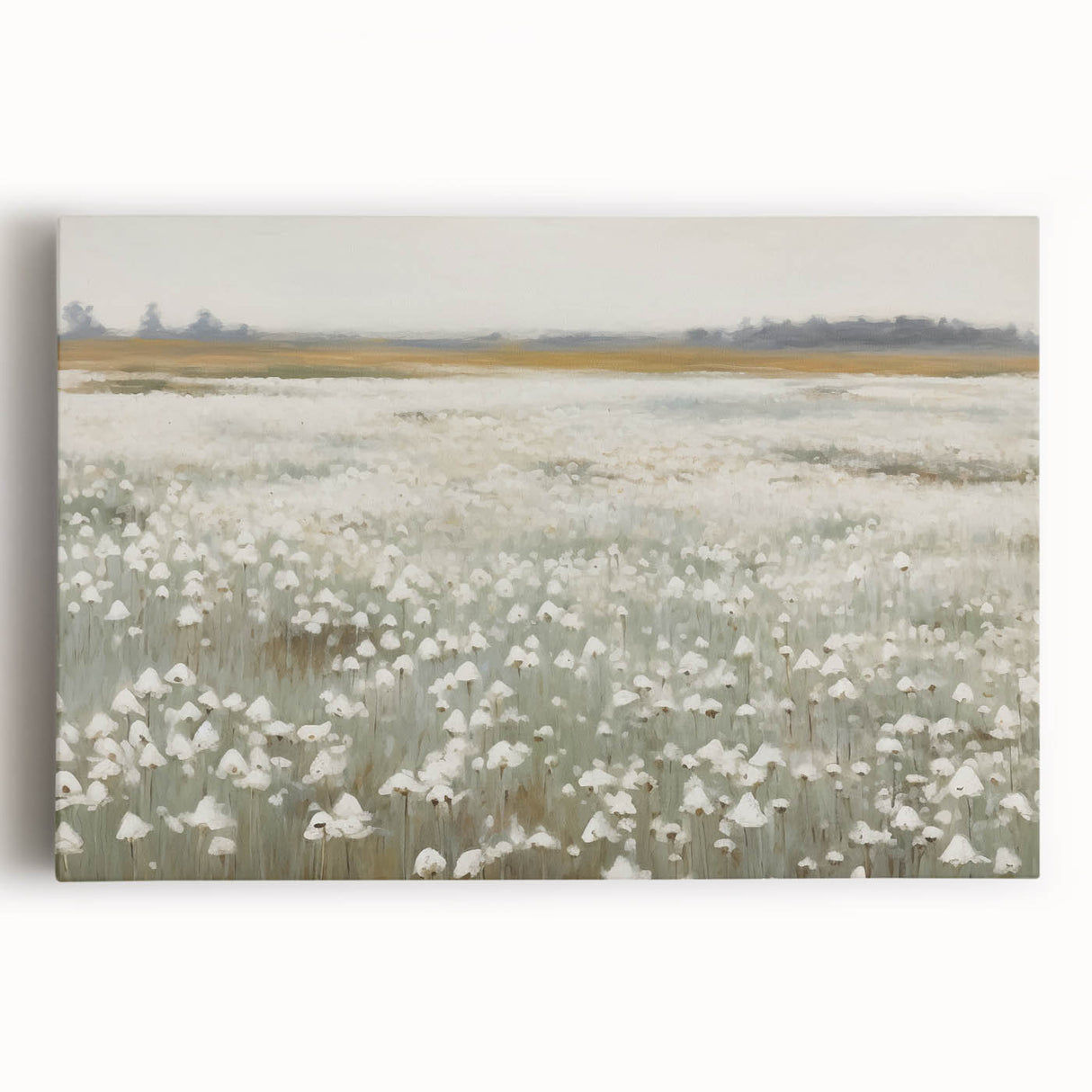 Vintage Landscape Art – Blossoming Field of Flowers – Antique Nature Scene Wall Art