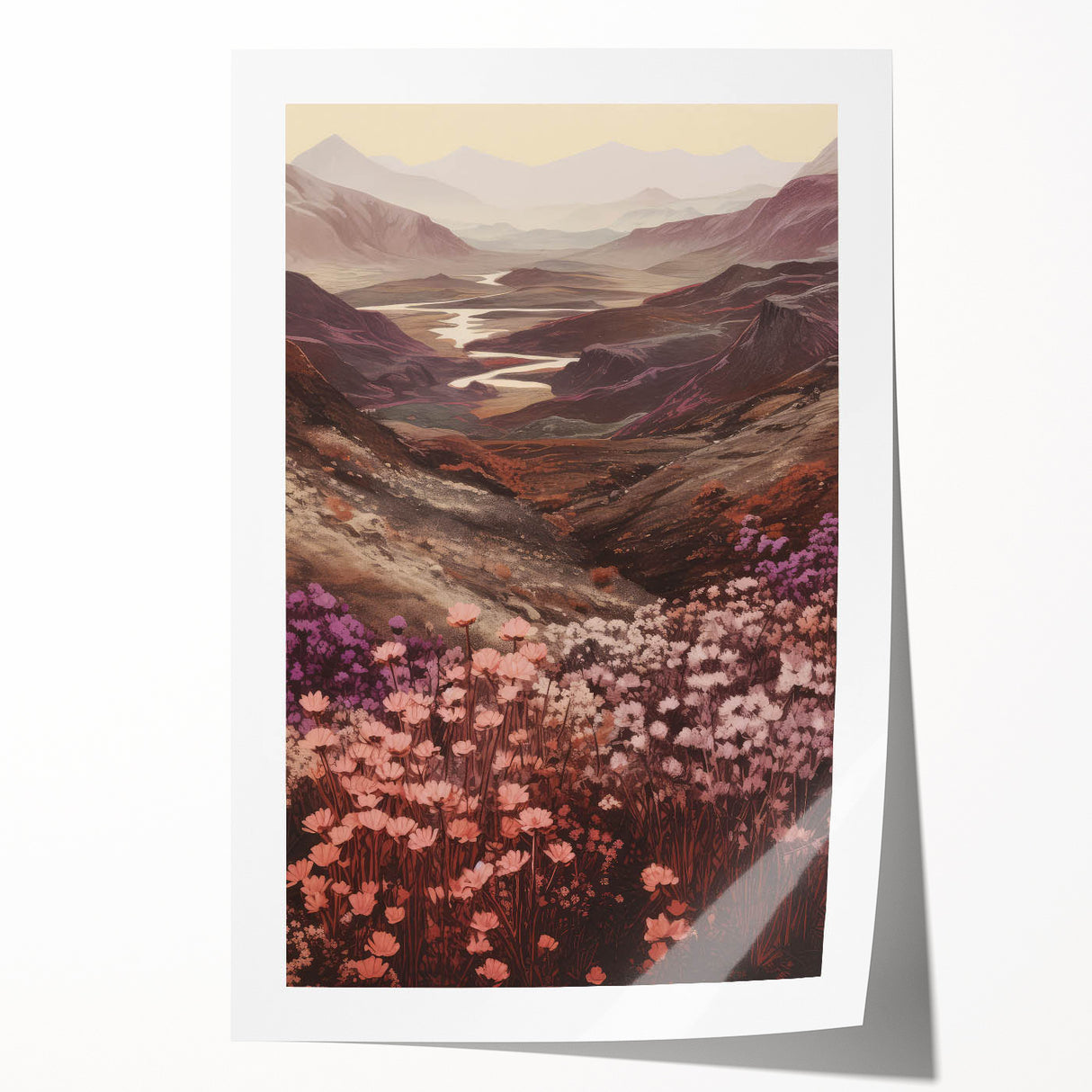 Blooming Valley Landscape – Vintage Nature Wall Art