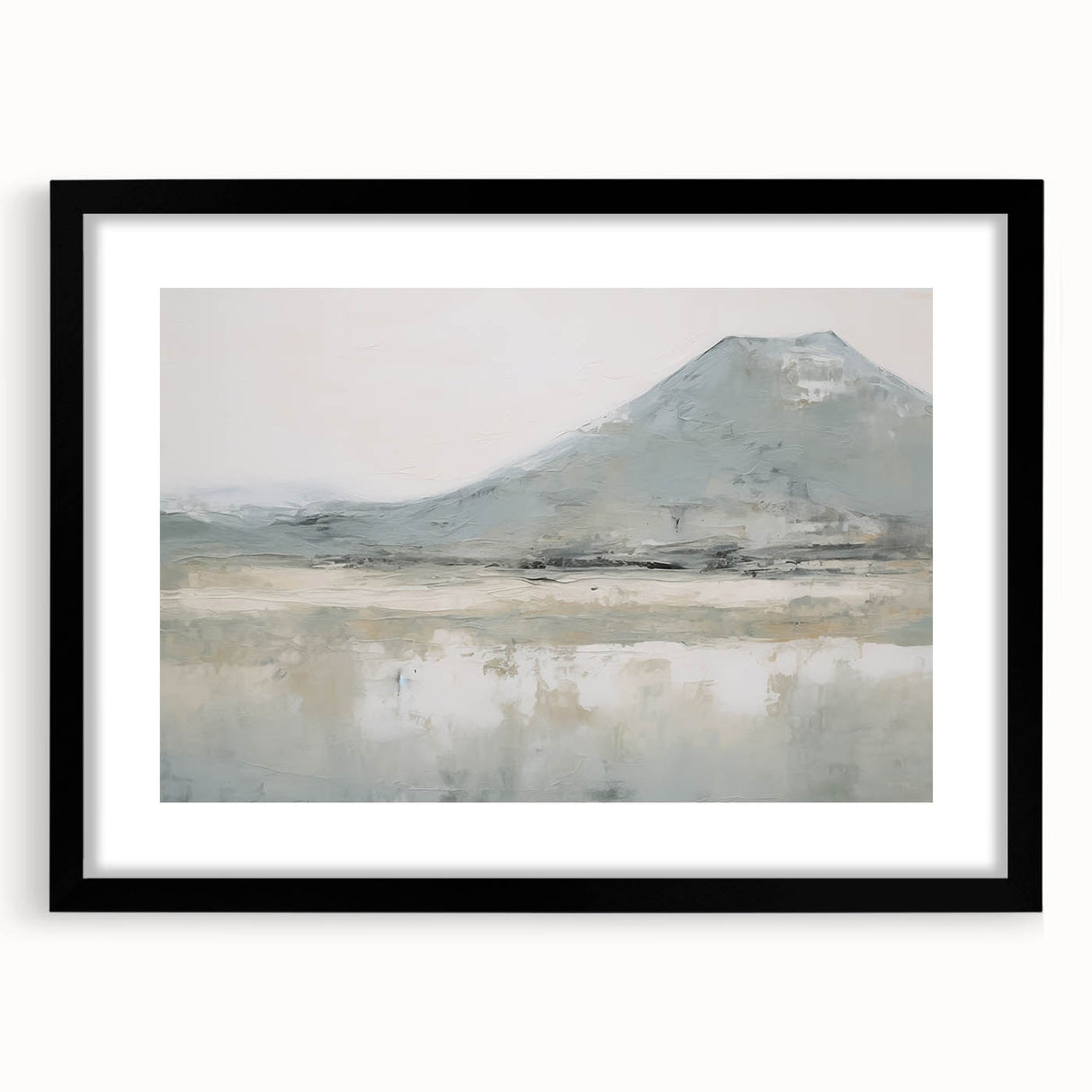 Vintage Landscape Art – Misty Mountain and Reflection – Antique Nature Scene Wall Art