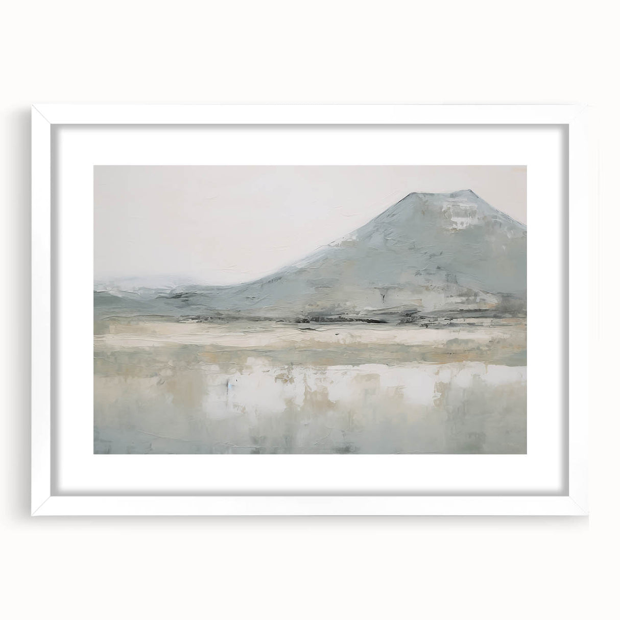 Vintage Landscape Art – Misty Mountain and Reflection – Antique Nature Scene Wall Art