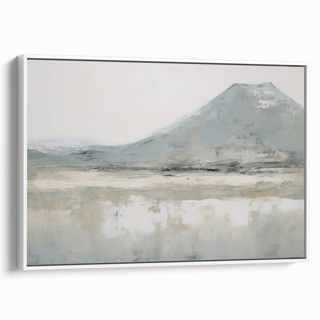 Vintage Landscape Art – Misty Mountain and Reflection – Antique Nature Scene Wall Art