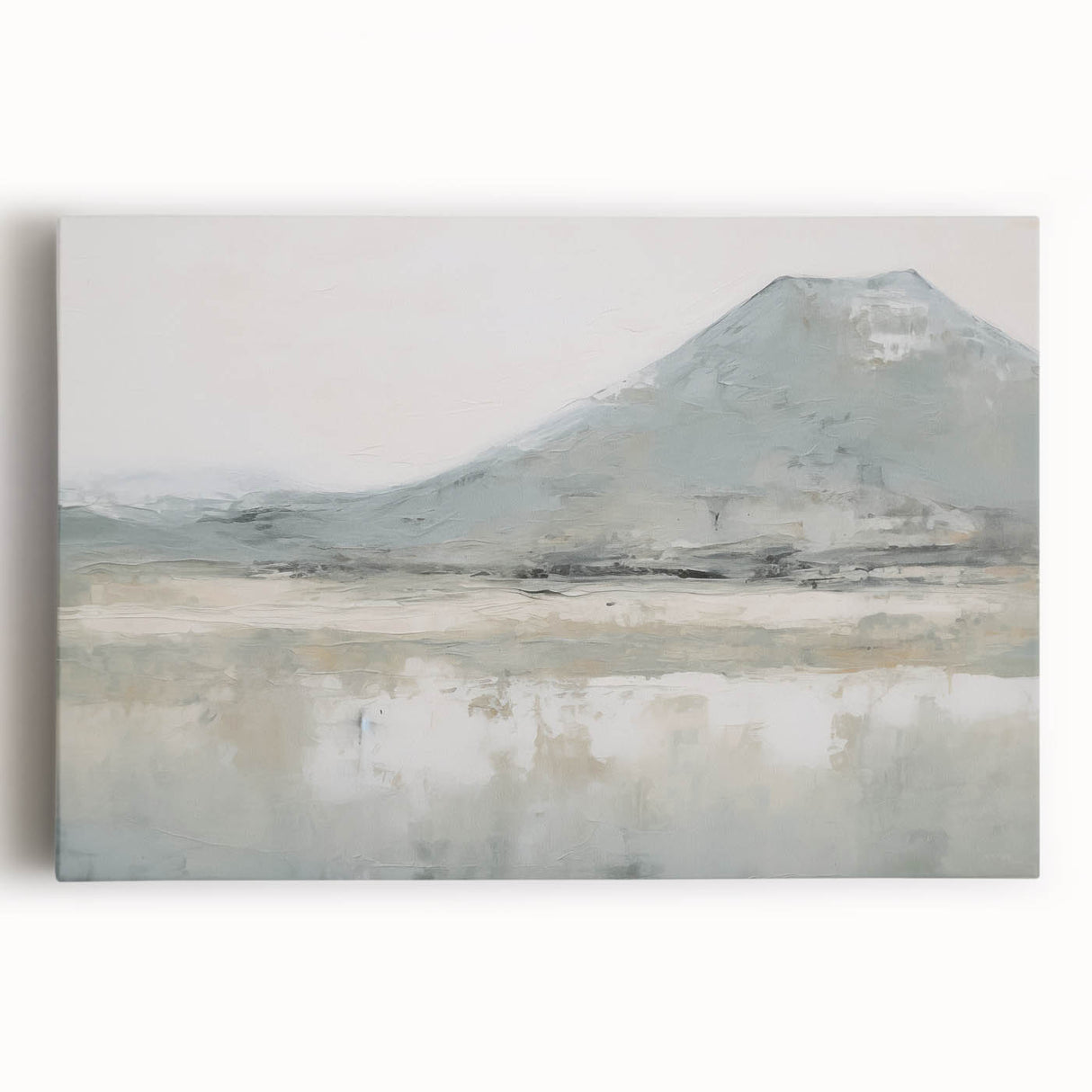 Vintage Landscape Art – Misty Mountain and Reflection – Antique Nature Scene Wall Art