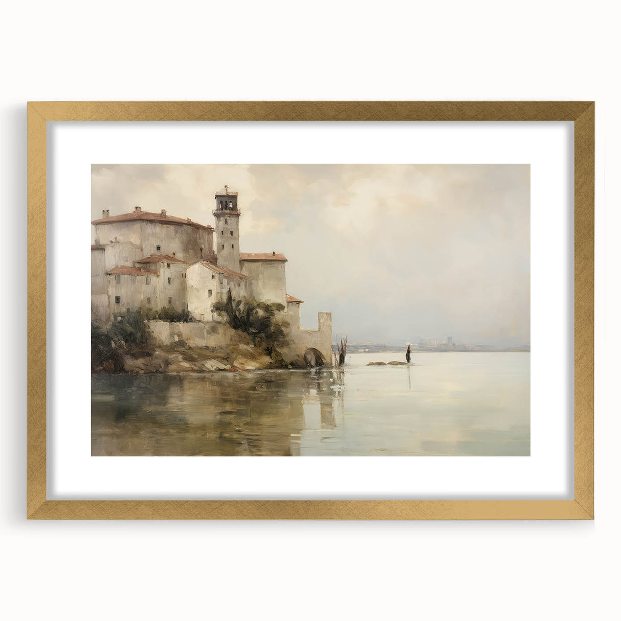 Vintage Landscape Art - Historic Scenery with Reflections