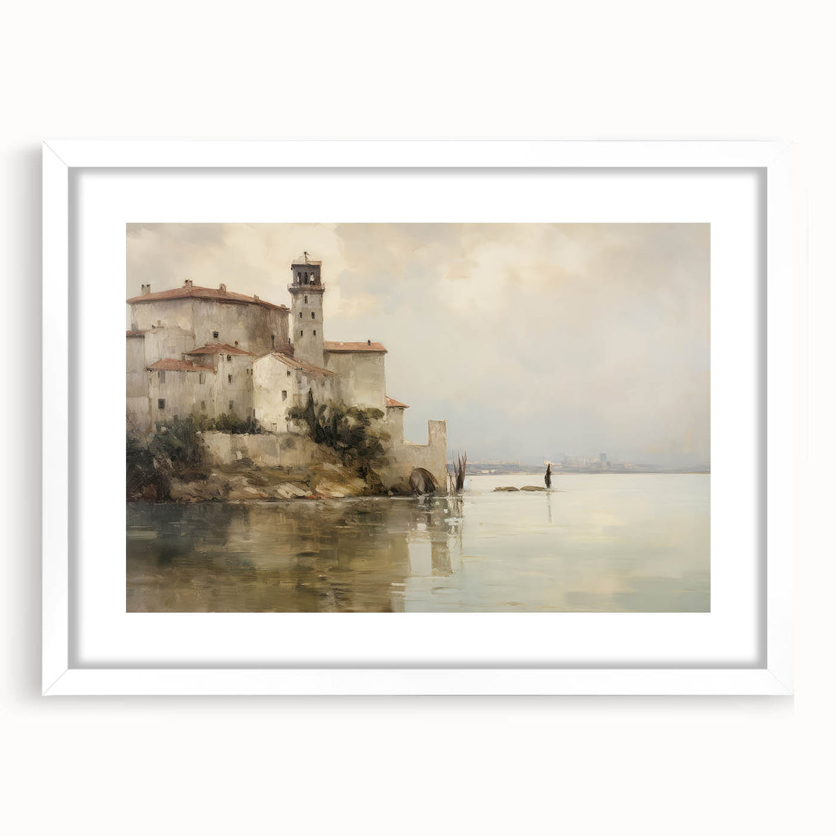 Vintage Landscape Art - Historic Scenery with Reflections