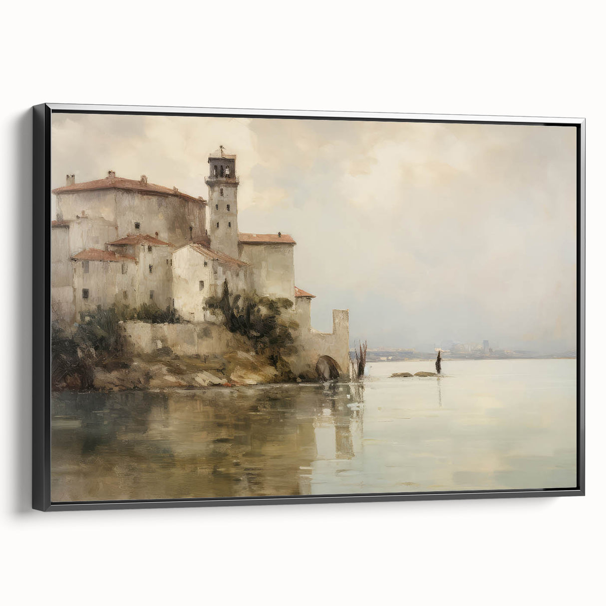 Vintage Landscape Art - Historic Scenery with Reflections