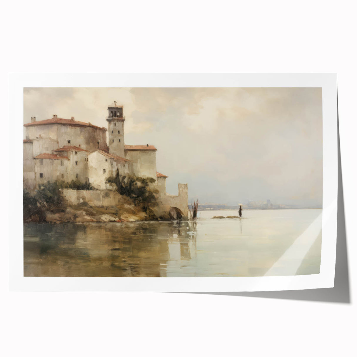 Vintage Landscape Art - Historic Scenery with Reflections