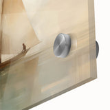 Vintage Landscape Art - Sailboat Reflections on Calm Waters