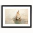 Vintage Landscape Art - Sailboat Reflections on Calm Waters