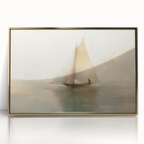 Vintage Landscape Art - Sailboat Reflections on Calm Waters