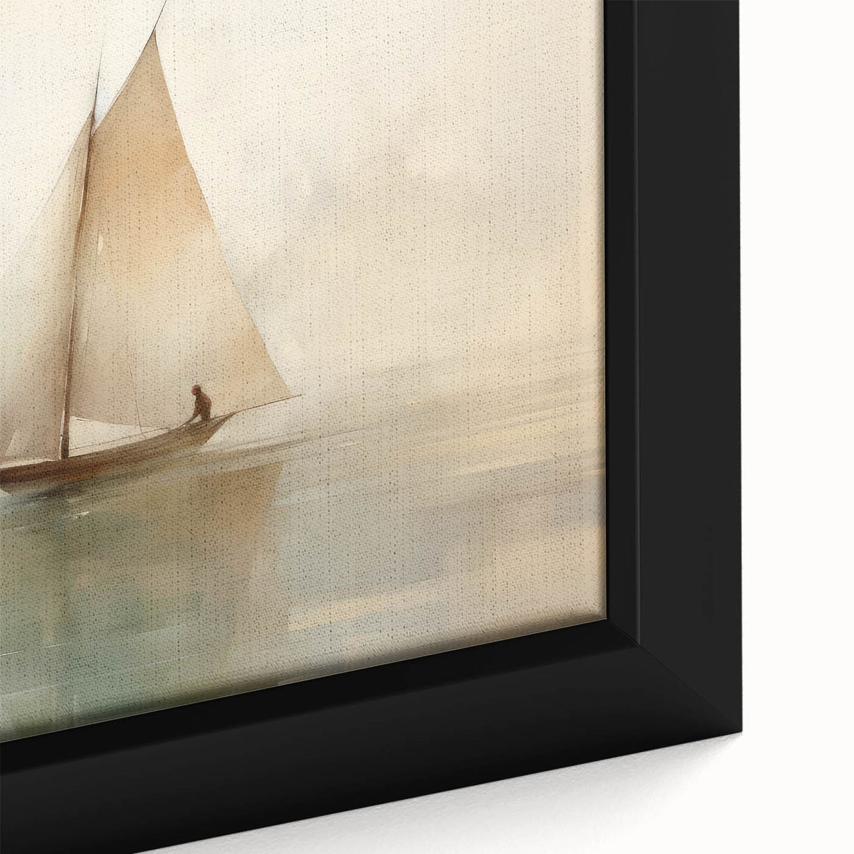 Vintage Landscape Art - Sailboat Reflections on Calm Waters