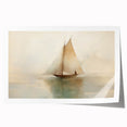 Vintage Landscape Art - Sailboat Reflections on Calm Waters
