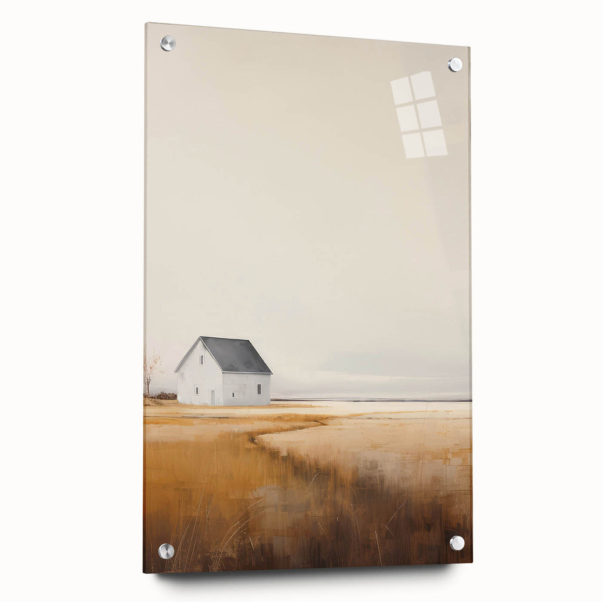 Vintage Landscape Art – Peaceful Rustic House Print