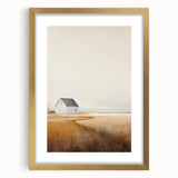 Vintage Landscape Art – Peaceful Rustic House Print