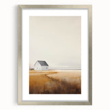 Vintage Landscape Art – Peaceful Rustic House Print