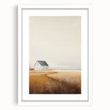 Vintage Landscape Art – Peaceful Rustic House Print