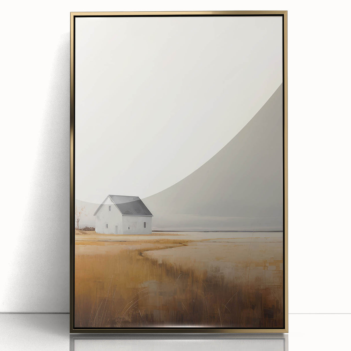 Vintage Landscape Art – Peaceful Rustic House Print