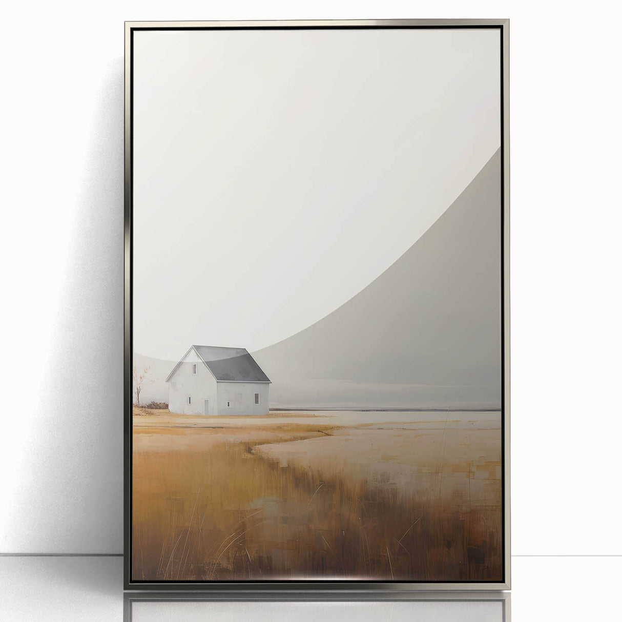 Vintage Landscape Art – Peaceful Rustic House Print