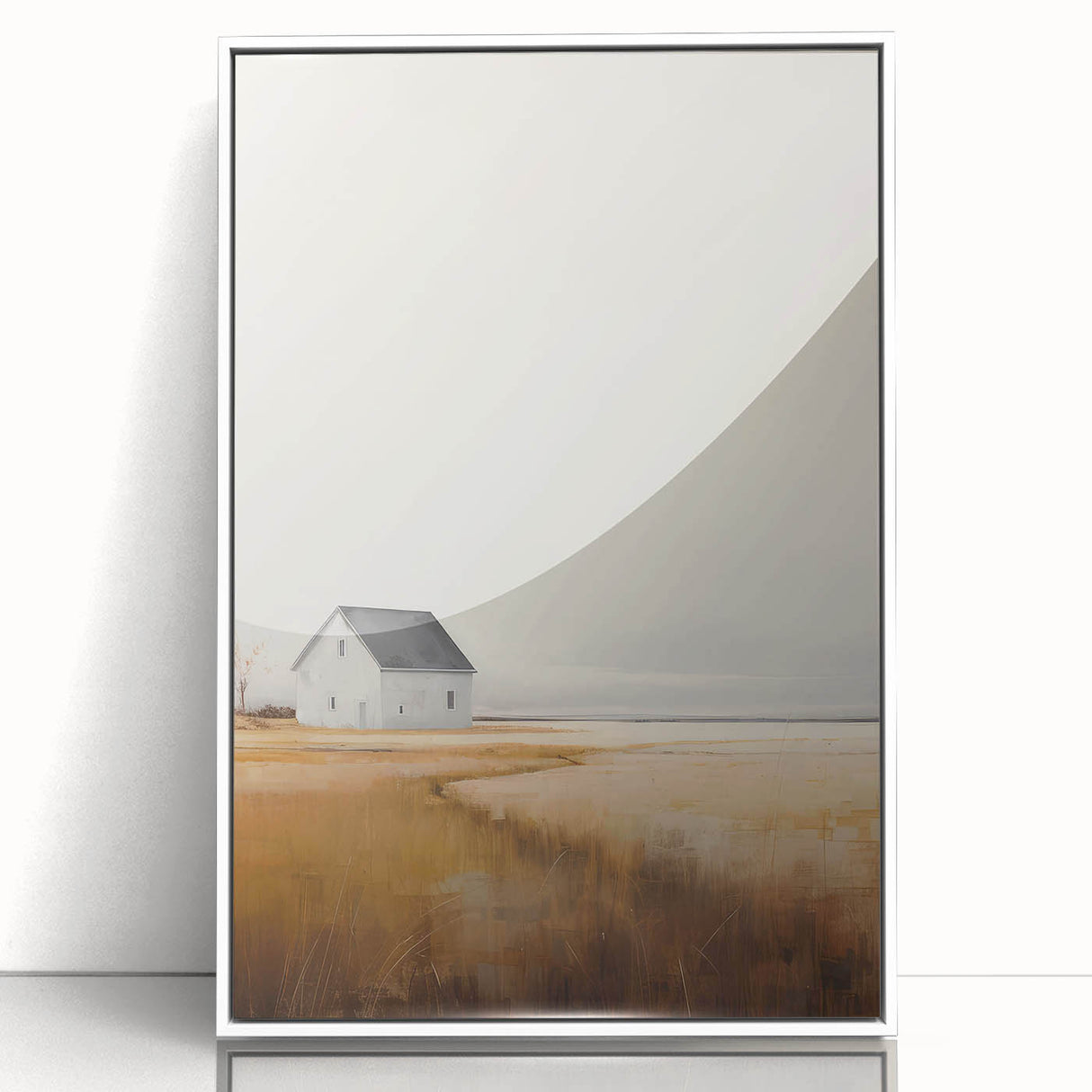 Vintage Landscape Art – Peaceful Rustic House Print